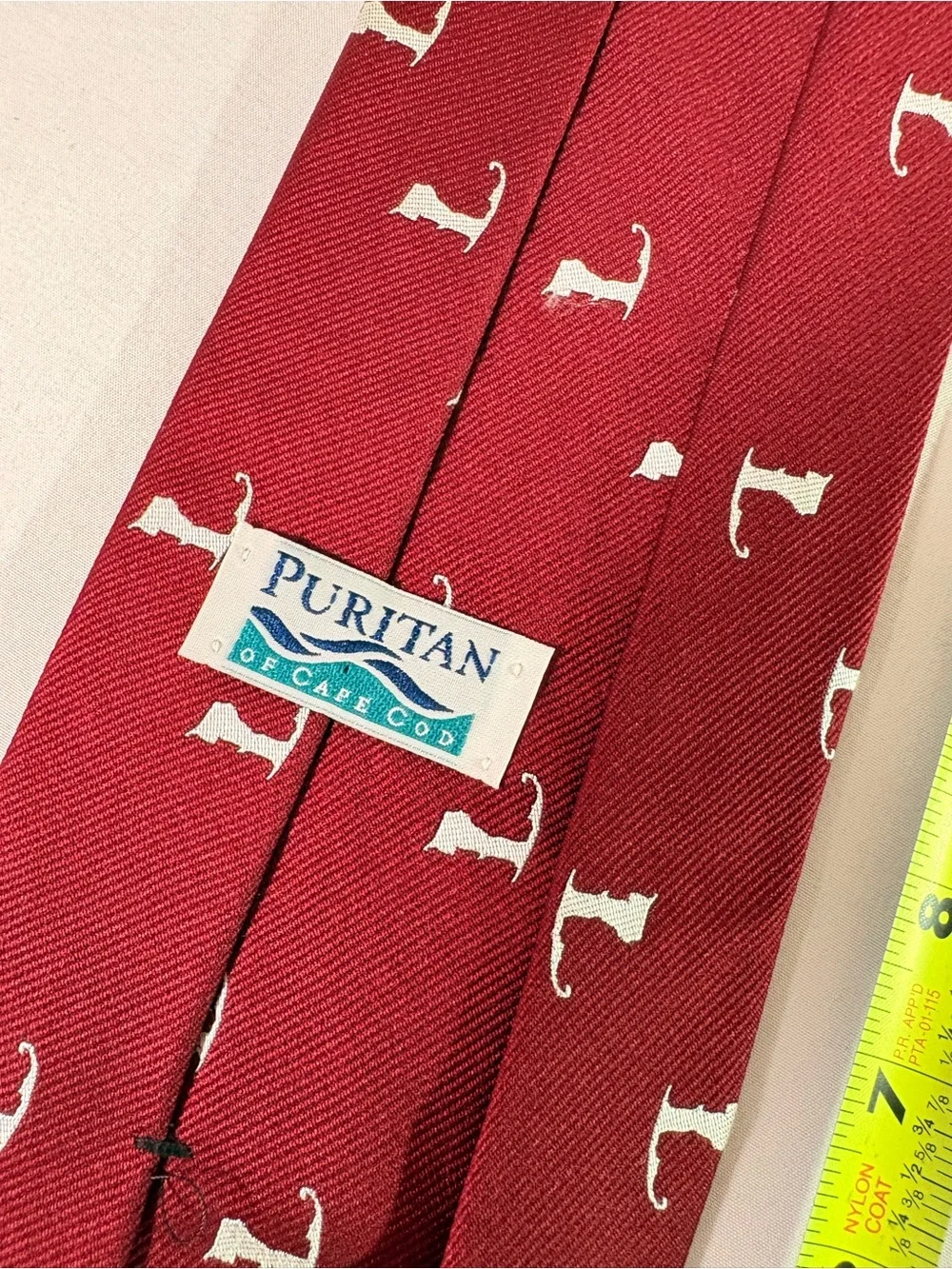 Puritan Burgundy Neck Tie with White Dog Motif